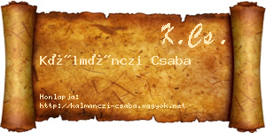 Kálmánczi Csaba névjegykártya