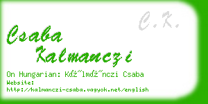 csaba kalmanczi business card